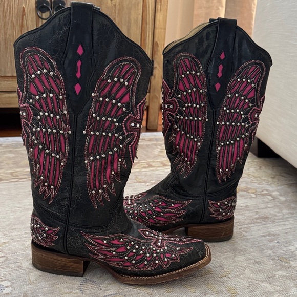 Corral Shoes - Corral Vintage Leather Cowboy Western Boots Size 6.5